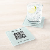 QR Code en het Onderzetter van het Douanetekst Zak Glazen Onderzetter (Schuin)