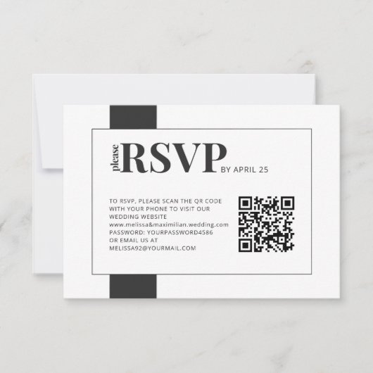 QR Code en ligne RSVP bold mariage minimal (Devant)