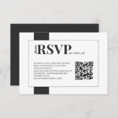 QR Code en ligne RSVP bold mariage minimal (Devant / Derrière)