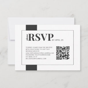 QR Code en ligne RSVP bold mariage minimal