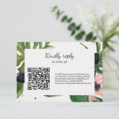 QR Code en ligne RSVP floral tropical mariage (Debout devant)
