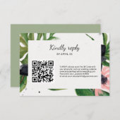 QR Code en ligne RSVP floral tropical mariage (Devant / Derrière)