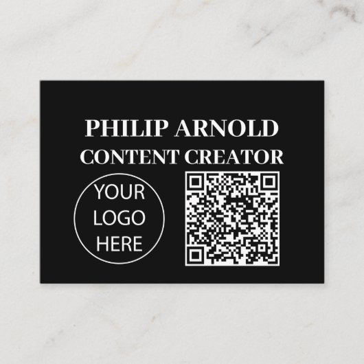 Qr-code en logo-visitekaartje visitekaartje (Voorkant)