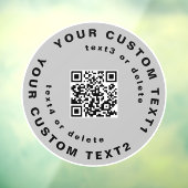 QR-code en tekst op Cirkel Eenvoudig bedrijf W Raamsticker (Vel 3)