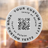 QR-code en tekst op Cirkel Eenvoudig bedrijf W Raamsticker (Vel 2)