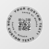 QR-code en tekst op Cirkel Eenvoudig bedrijf W Raamsticker (Vel)