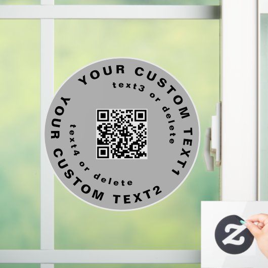 QR-code en tekst op Cirkel Eenvoudig bedrijf W Raamsticker (Huis)