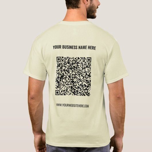 QR-code en tekst Uw zakelijke promotie T-shirt (Achterkant)