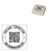 QR-code en tekst Zakelijke ronde rubberen stempel (Gestempeld)