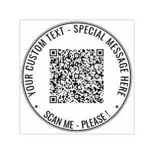 QR-code en tekstronde zelfinktstempel voorbeeld Zelfinktende Stempel