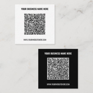 QR-code en tekstVisitekaartje Uw kleuren - Lettert Vierkante Visitekaartje