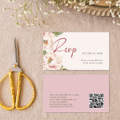 QR-code en trouwwebsite Blush Pink RSVP Informatiekaartje