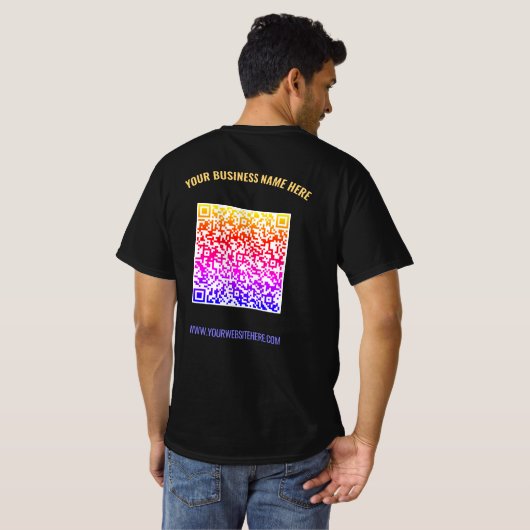 QR Code Entreprise T-shirt Texte personnalisé Choi (Dos entier)