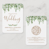 QR Code Eucalyptus Faire-part de mariage botanique (Devant / Derrière)