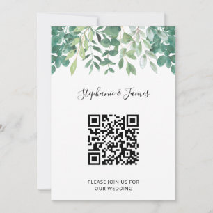QR Code Eucalyptus Faire-part de mariage de verdur