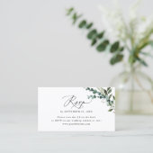 QR-code Eucalyptus Greenery Wedding RSVP Kaarten Visitekaartje (Staand voorkant)