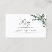 QR-code Eucalyptus Greenery Wedding RSVP Kaarten Visitekaartje (Voorkant)