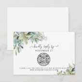 QR-code Eucalyptus Greenery Wedding RSVP Kaartje (Voorkant / Achterkant)