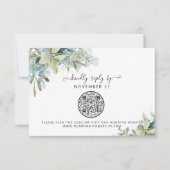 QR Code Eucalyptus Mariage vert RSVP (Devant)