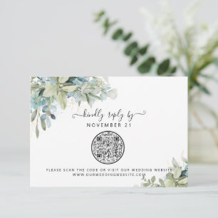 QR Code Eucalyptus Mariage vert RSVP