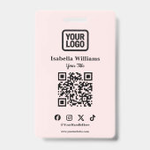 QR-code evenement badge | Digitale Roze Budget ID  (Voorzijde)