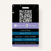 QR code event badge • Colored digital employee ID (Dos)