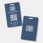 QR Code Event Badge | Digital Navy Budget ID Card (Avant & arrière)