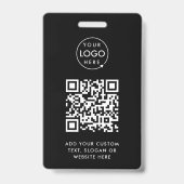 QR Code Event Badge | Digitale Zwarte Budget ID Ka (Voorzijde)