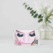 QR code eyelash extension Visitekaartje (Staand voorkant)