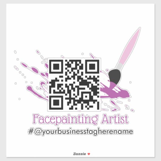 QR Code Facepainter Bedrijfsnaam Auto Decal Sticker (Vel)