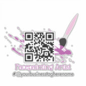 QR Code Facepainter Bedrijfsnaam Auto Decal Sticker (Voorkant)