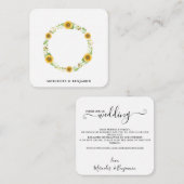 QR Code Faire-part de mariage simple de tournesol (Devant / Derrière)