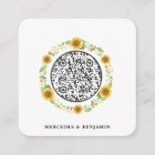 QR Code Faire-part de mariage simple de tournesol (Devant)