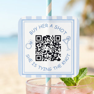 QR-code feestje voor vrijgezellenfeest: koop de br Vierkante Sticker