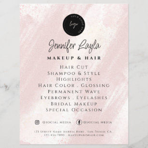 QR-code Feminine Beauty Abstract Blush Pink Boho Flyer