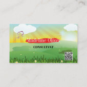 QR Code Festival Thème Moderne Carte de visite lum (Dos)