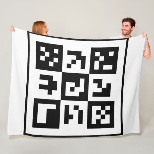 qr-code fleece deken