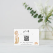*~* QR code Floral Beauty Salon Spa Woman Glam AP5 Visitekaartje (Staand voorkant)