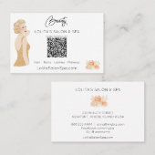 *~* QR code Floral Beauty Salon Spa Woman Glam AP5 Visitekaartje (Voorkant / Achterkant)