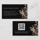 QR Code Floral Honeymoon Wish Enclosure Kaart (Voorkant / Achterkant)