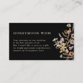 QR Code Floral Honeymoon Wish Enclosure Kaart (Voorkant)