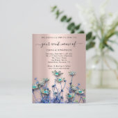 QR CODE Floral Meadow Wildflower Blue Roos (Staand voorkant)