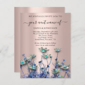 QR CODE Floral Meadow Wildflower Blue Roos (Voorkant / Achterkant)