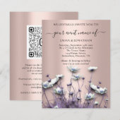 QR CODE Floral Meadow Wildflower Paars Roos (Voorkant / Achterkant)