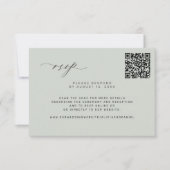 QR code forêt sauge vert mariage RSVP Card (Devant)