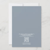 QR Code Formele tast Blue Classic Script Weddensch Kaart (Achterkant)