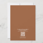 QR Code Formele terracotta Leafy Crest Monogram Kaart (Achterkant)