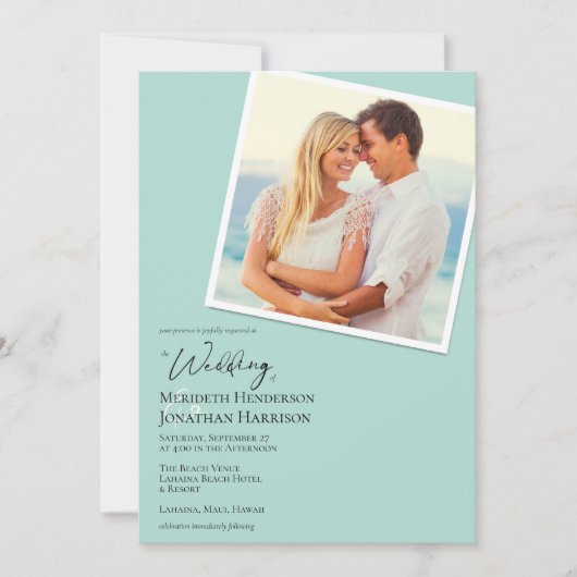 QR-code Foto Beach Zee Simple Elegant Kaart (Voorkant)