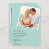 QR-code Foto Beach Zee Simple Elegant Kaart (Voorkant / Achterkant)