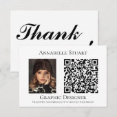 QR-code Foto Bedrijf Groot Bedankkaart (Voorkant / Achterkant)
